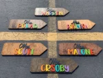 Bright and colorful engraved Pencil Sign made from high-quality wood, measuring 23" in length, 3.5" in height, and 0.75" in thickness. Features multi-colored design with customizable 1/8" raised letters. Perfect for adding a vibrant touch to any classroom and ideal for back-to-school gifts. If you are a teacher from Harlingen to McAllen, including cities in between like San Benito, Weslaco, and Pharr, this is a perfect addition to your educational space.